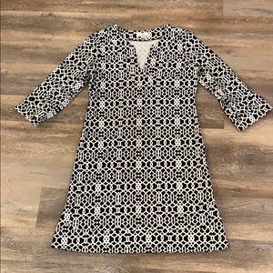 JUDE CONNALLY MEGAN DRESS BLACK & WHITE SMALL